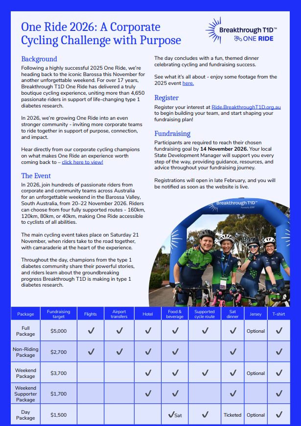 One Ride for corporates 1 one pager